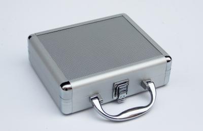 China Silver Aluminum Small Cases With Inside Slot For Transport Easily 210*190*65mm for sale