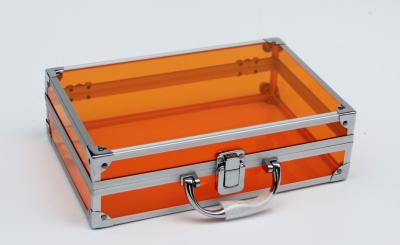 China Acrylic Aluminum Small Case with Emty Inside Orange New Color 260*170*150mm for sale