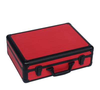 China Red Aluminum Tool Box With PU leather For Carrying Tools Aluminum Tool Storage Cases for sale