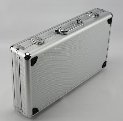 China Aluminum hard carry case silver alu box black lining light weight for sale