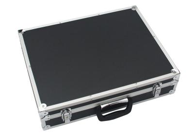 China Alu instrument carry case with EVA foam inside black aluminum carrying box handle with two locks for sale