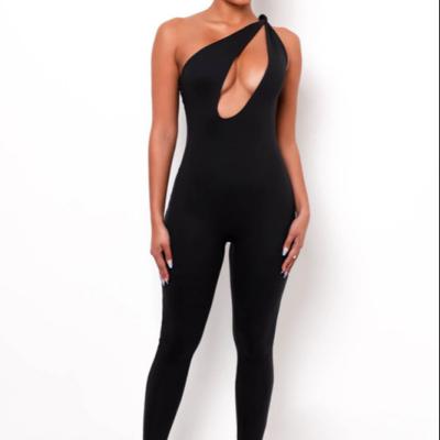 China One Shoulder Yoga Set Sportswear Woman Breathable One Piece Yoga Sets Fitness Women Solid Color Stylish One Piece Set for sale