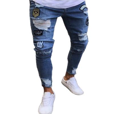 China 2022 Custom Pants Men's Breathable Hole Jeans Viable Slim Loose Trendy Casual Jeans For Stylish Men for sale