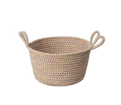 China Viable Cotton Rope Storage Basket Cat Ear Hand Woven Key Debris Storage Basket for sale