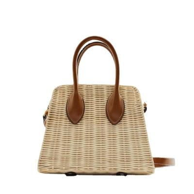 China Women 2022 High Quality Beach Bag Rattan Bags Straw Wicker Handbags for sale