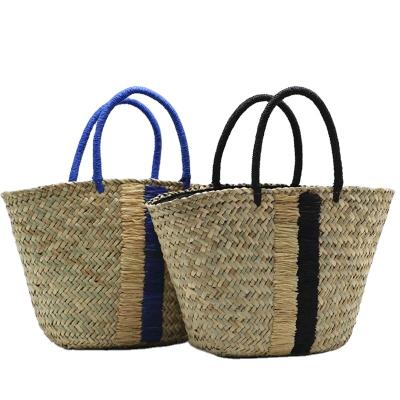 China High Quality Large Capacity Basket Bag Travel Natural Tote Handbag Handmade Woven Tote Bag for sale