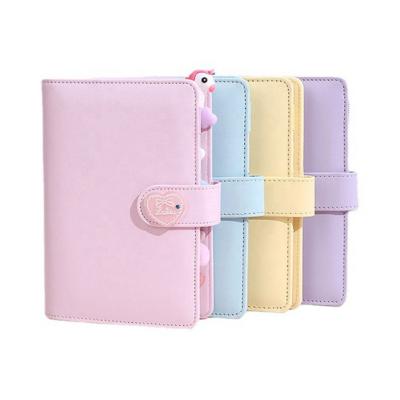 China Wholesale Candy Color Spiral Binder Macaron Spiral Color Notebook 6rings Business Notebook 6rings Pu Cover A5 A6 PU Leather Binding for sale