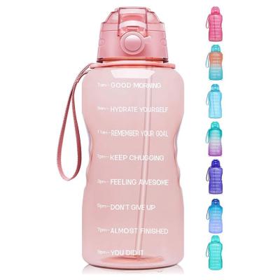 China Viable Leak Proof BPA Free Tritan PETG Large1 Gallon Pink Fitness Motivation Bottle With 2 Lids for sale