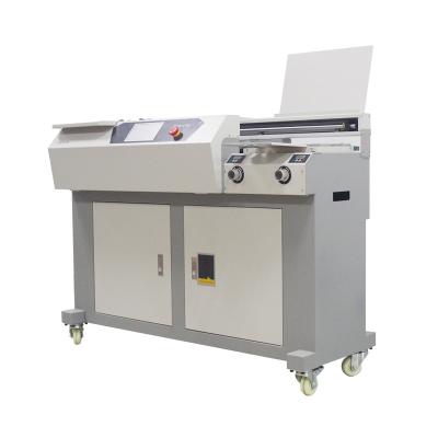 China Automatic book glue perfect binding machine with digital display for book spine angle adjustment for sale