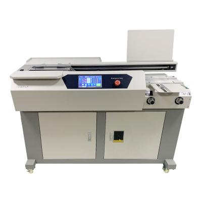 China Automatic hot glue book binder gluing binding machine with digital display for book spine angle adjustment for sale