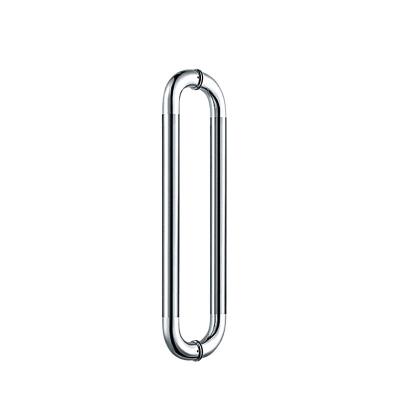 China Modern Producers High Quality Square Tube 304 Stainless Steel Push Pull Glass Door Handle Gold for sale