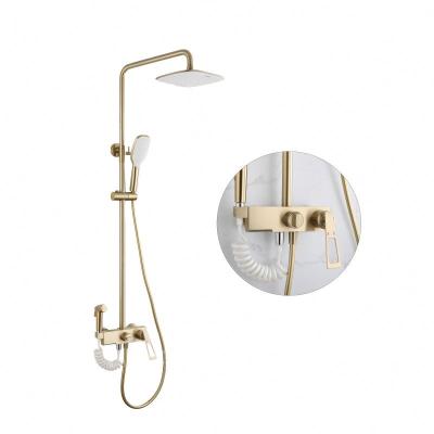 China With Sliding Bar Solid Brass Modern Design Hidden Matt Black Brass Shower Faucet for sale