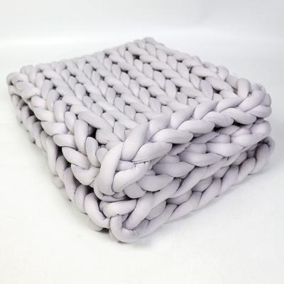 China 2019 Fashion PASSIONATE Machine Washable Cotton Chunky Knit Winter Blankets Tube for sale