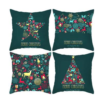 China New Decorative Tile Santa Claus Short Plush Throw Pillow Cover Merry Christmas Pillow Case For Home Sofa Car Decorative for sale