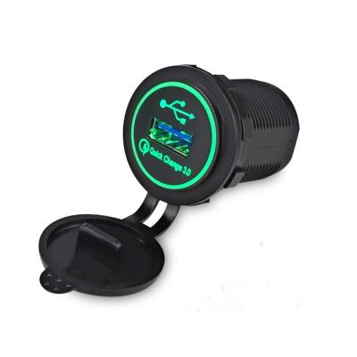 China Quick Charging 12-24V Car Motorcycle QC 3.0 Single USB Charging Single Port Plug for sale