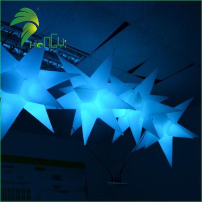 China Oxford cloth or PVC attraction led inflatable star hanging balloon with led light for party for sale