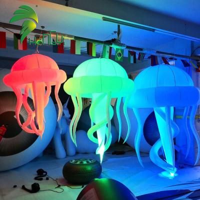 China Large White Shows Decoration Inflatable Molti-Color Jellyfish LED Model Balloon for sale