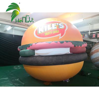 China Large Exhibitions Advertising Decoration Printing Inflatable Burger Balloon Food Model for sale