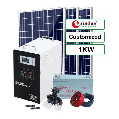 China High Efficiency Xindun Home Using Green Power Portable Solar Ignition Kit With 1000W Mini Solar Panel For Ignition for sale