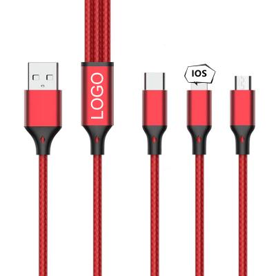 China 360 Degree Rotate 3 In 1 USB Cable Charging Universal Multi Function 3 In 1 USB Cable Fast Charging for sale