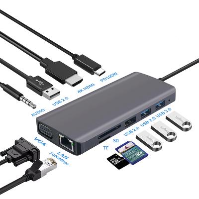 China Laptop. Multifunction Smartphone USB 3.0 Type C 100W PD 11 In 1 Charger Hubs For Mobile Phone Computer for sale