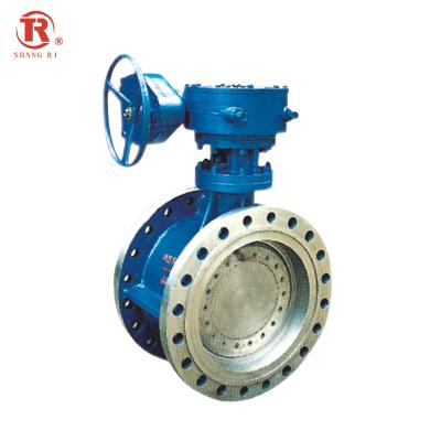 China General Triple Eccentric Double Eccentric Manual Hard Seat Flange Butterfly Valve With Worm Gear for sale