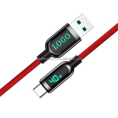 China Custom Lightweight MP3/MP4 Player Logo LED USB C Phone Data Sync Cable Palladium LED Fast Charging Cable For Mobiles For iPhone USB Cable for sale