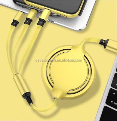 China Hot Sales OEM MP3/MP4 Player 3 in 1 USB Cable for Phone Charger USB Cable Retractable USB Charging Cable for sale