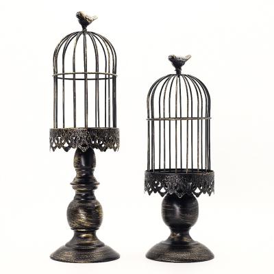 China Birdcage-shaped decorations of European and American style ornaments of retro old nostalgic Amengni birdcage candlestick of religious activities for sale