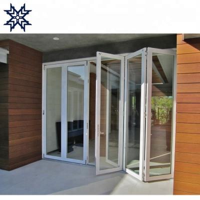 China Fireproof Folding Screen Door Magnetic Fiberglass Small Folding Door for sale