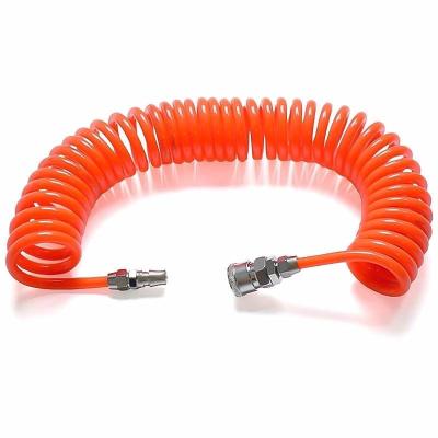 China Pneumatic pipe Air Hose Polyurethane Material PU spiral tube with matching connector for sale