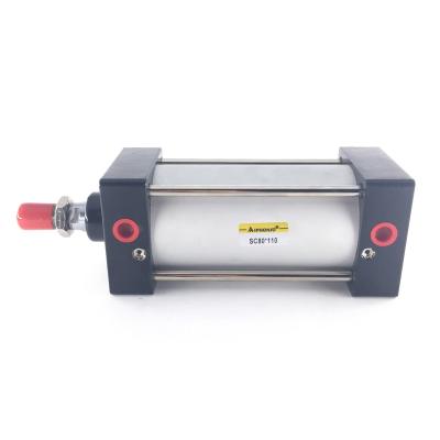 China Airtac Type standard SC80 110 Adjustable double stroke Air Pneumatic Aluminum cylinder for sale