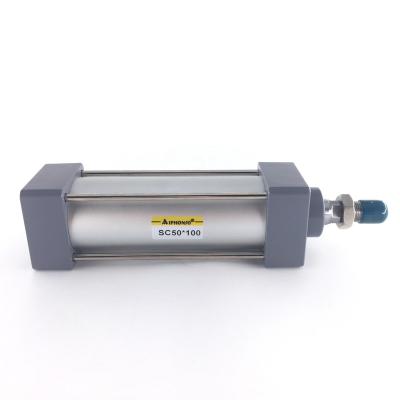 China Airtac Type SC50*100 Adjustable Stroke Double Acting Pneumatic Aluminum Cylinder for sale