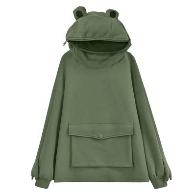 China Anti-wrinkle Fashion Frog Pull Over Heavy Cotton Logo Hoodie Custom Printing Designs for sale