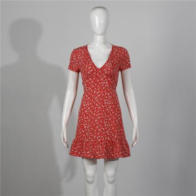 China Washable casual dress, fashion, a variety color, floral print dress for sale