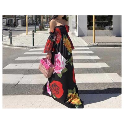 China Plus size S-XL best selling new printing European and American large tube swing dress beach top dress for sale