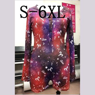 China QUICK DRY Customize S-6XL Adult Onesie Pajamas Long Sleeve Plus Size Constellations Zodiac Sign Onesie for sale