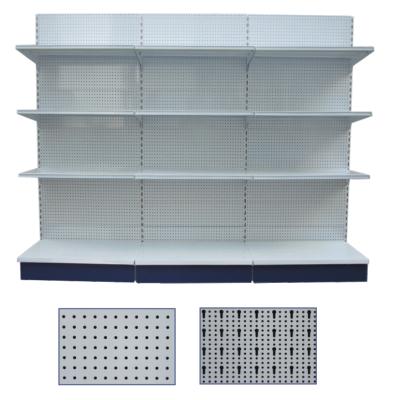 China Double Sided Convenience Store Customize Metal Supermarket Shelves Display Racks for sale