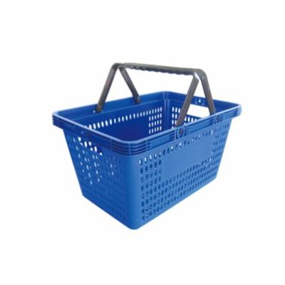 China 1)Supermarket 2)28L Stores Wholesale Luxury Single Hand Folding Plastic Round Supermarket Shopping Basket For Supermarket for sale