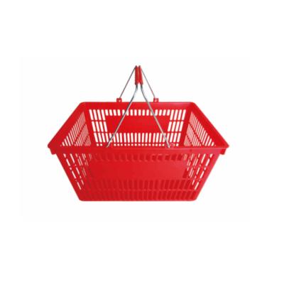 中国 Eco-friendly High Quality Supermarket Shopping Basket Plastic Customized Hand Baskets With Metal Handle 販売のため