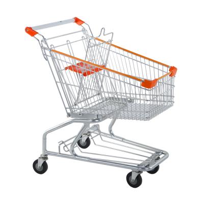 Cina Durable American Style Supermarket Metal Trolley Large Size Store Shopping Trolley With Seat in vendita