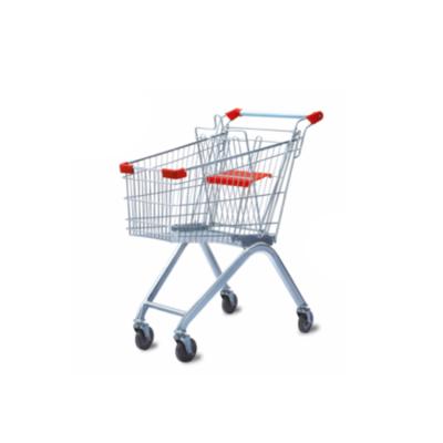 China Durable European Style Metal Trolley Supermarket Shopping Cart for sale