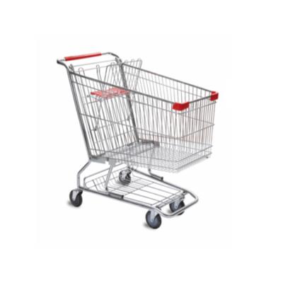 Китай Good Quality Durable 4 Wheel Metal Supermarket Shopping Trolley For Sale продается