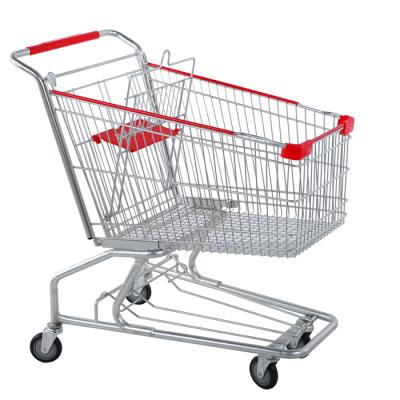 China Durable Hot Selling American Metal Trolley Supermarket Shopping Trolley for sale