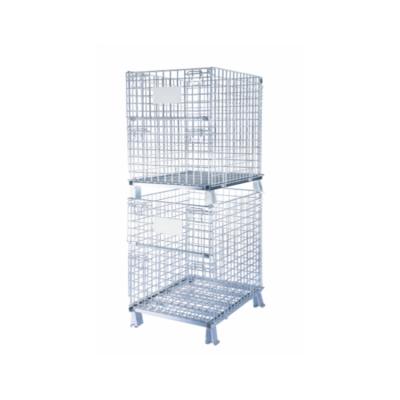 Κίνα Stackable Wire Mesh Cage Collapsible Corrosion Protection High Quality Warehouse Metal Storage Cage with Reasonable Price προς πώληση