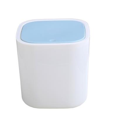 China Creative Mini Viable Home Office Trash Storage Push Type Trash Can With Lid Office Household Bedroom Waste Storage Bin for sale