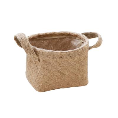 China Wholesale Woven Basket Home Storage Hemp Flower Potted Storage Mixed Desktop Basket for sale