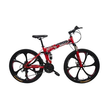 China New Style 26-Inch Steel Full Suspension Folding Mountain Bike Double Disc Brakes Bike Folding for sale