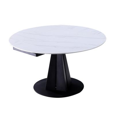 China Rock Foldable Dish Dining Table Place Turntable Becomes Round Telescopic Home Folding Multifunctional Deformable Dining Table for sale