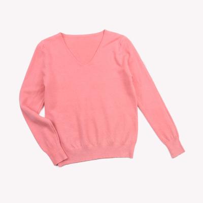 China Anti-wrinkle Ladies High Quality Cashmere Knitted Sweater V-Neck Sweater For Women for sale